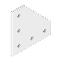 MODULAR SOLUTIONS ALUMINUM CONNECTING PLATE<br>135MM X 135MM FLAT CORNER W/HARDWARE